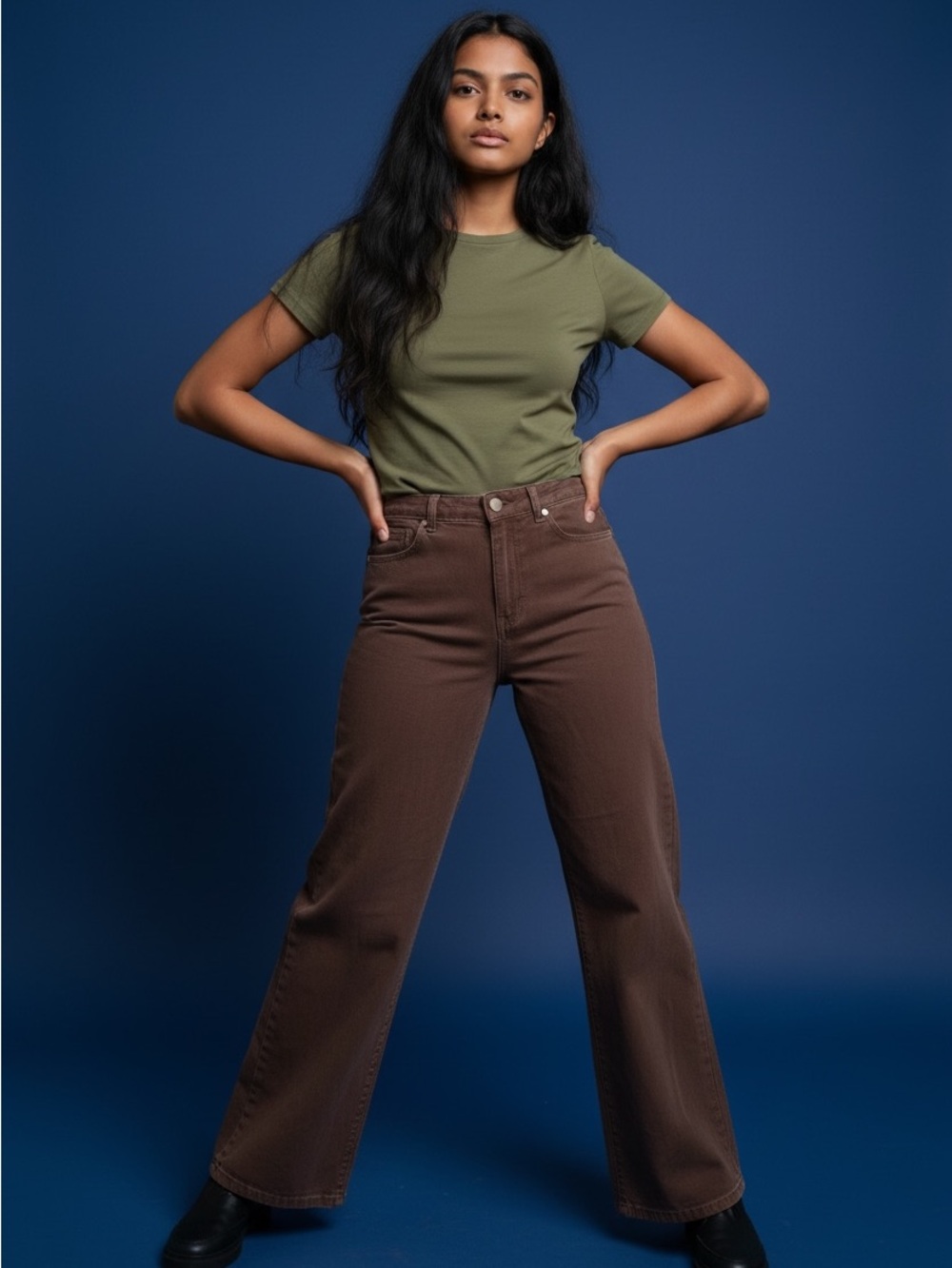SHEIN Brown Corduroy woman Pants